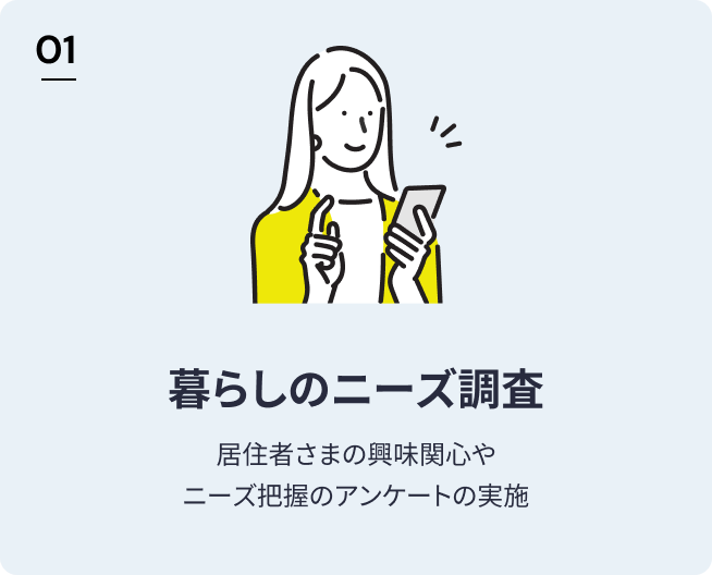 暮らしのニーズ調査　居住者さまの興味関心やニーズ把握のアンケートの実施