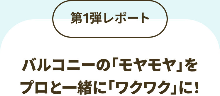第１弾レポート　バルコニーの「モヤモヤ」をプロと一緒に「ワクワク」に！